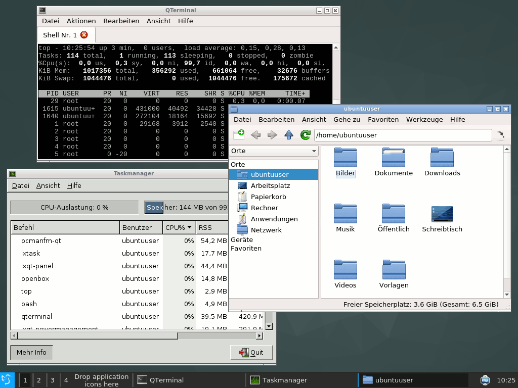 Screenshot: LXQt 0.9.0 mit Openbox.