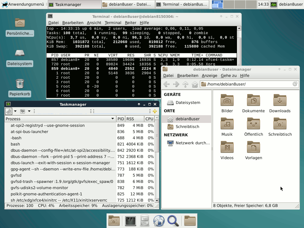 Xfce Screenshot unter Debian 8.